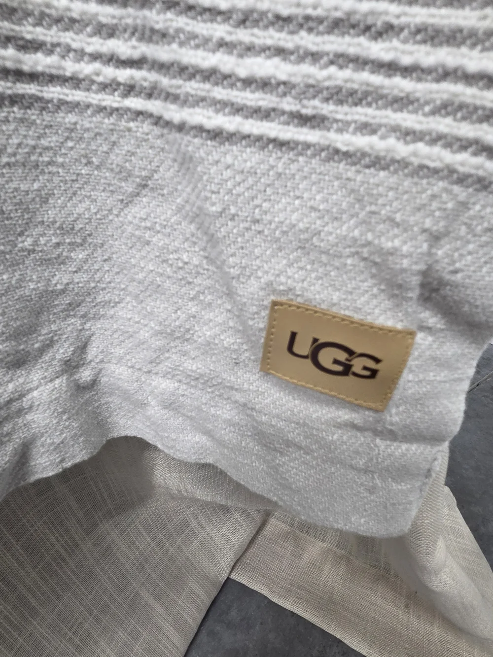 UGG Striped 100% Cotton Shower Curtain